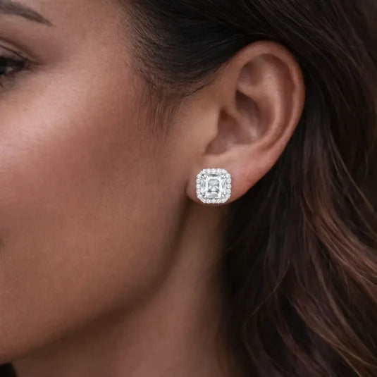 Anna Zuckerman Pendientes Bethenny Asscher en blanco cristalino