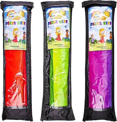 Cometa delta grande (roja, verde, morada), paquete de 3