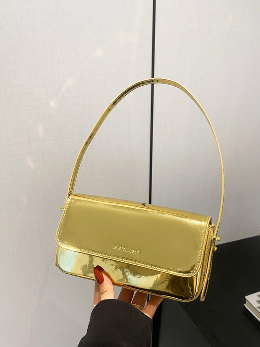 SHEIN Bolso cuadrado mini patentado en color limpio, elegante, moderno