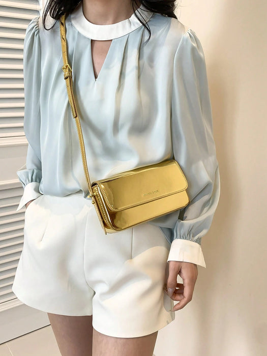 SHEIN Bolso cuadrado mini patentado en color limpio, elegante, moderno