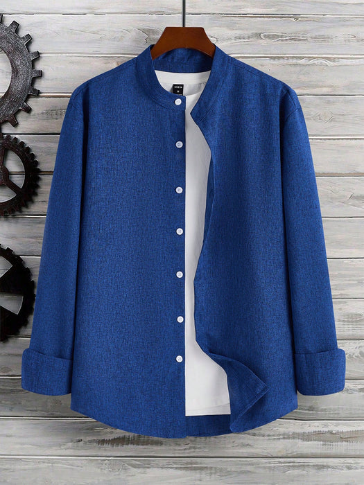 SHEIN Calvornis Camisas de manga larga con botones de unicolor