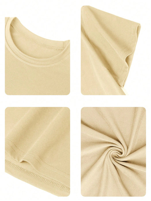 SHEIN Camiseta de manga corta, estampado tropical para niñas preadolescente