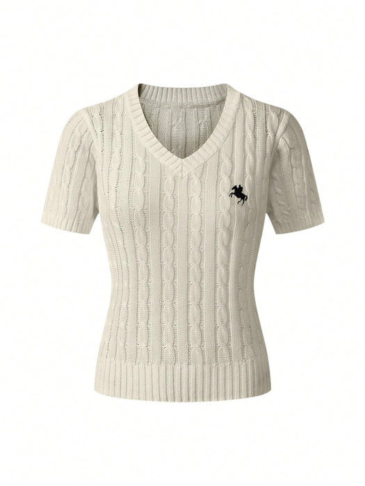 SHEIN Camiseta de manga corta de punto estilo casual