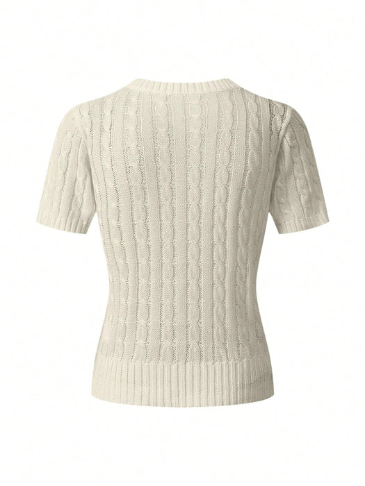 SHEIN Camiseta de manga corta de punto estilo casual