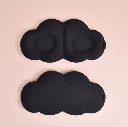Antifaz de Descanso para Dormir con forma de nube Negro
