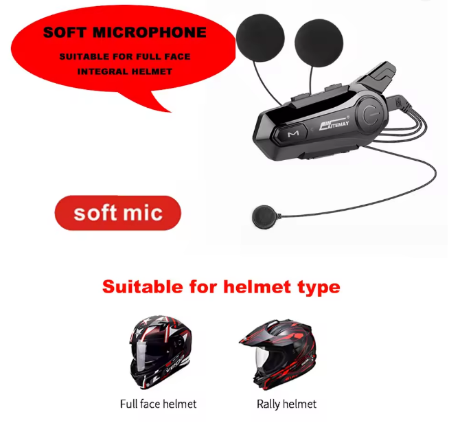 Intercomunicador con Bluetooth para casco de motocicleta, interfono inalámbrico