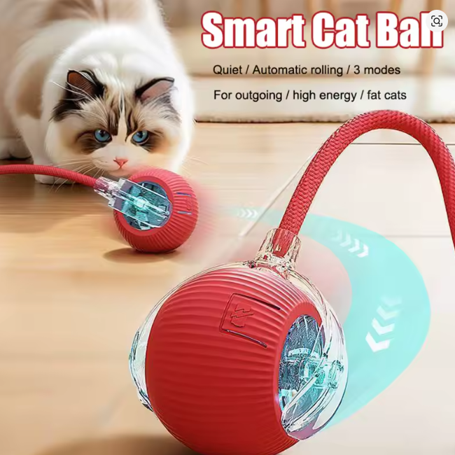 Pelota interactiva de juguete para gatos, recargable