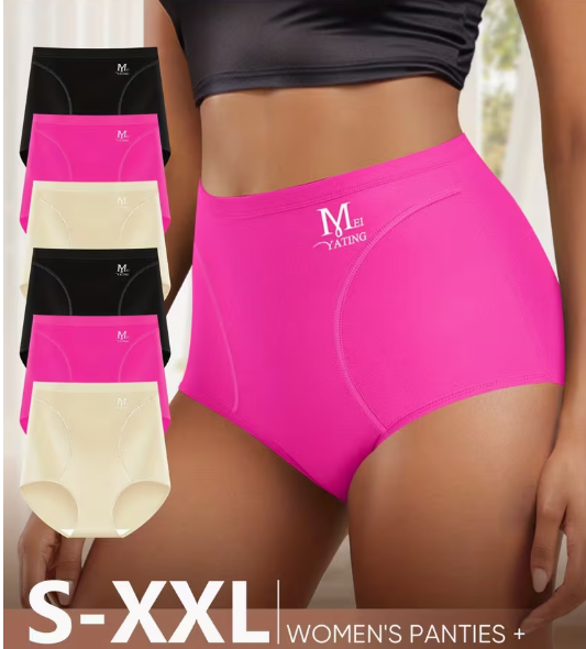 Juego de 3 Piezas de Bragas para Mujer con Cintura Alta y Compresión en colores aleatorios