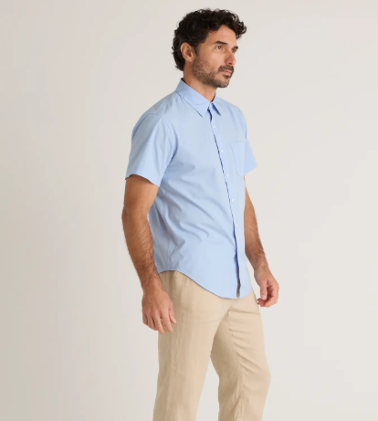 Men's Goodfellow Camisa de manga corta en popelina elástica de algodón orgánico