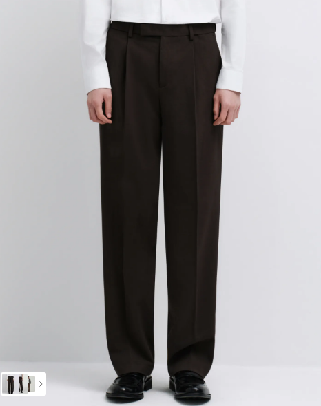 Musinsa Standard Pantalones anchos con bandas ocultas [Marrón oscuro]