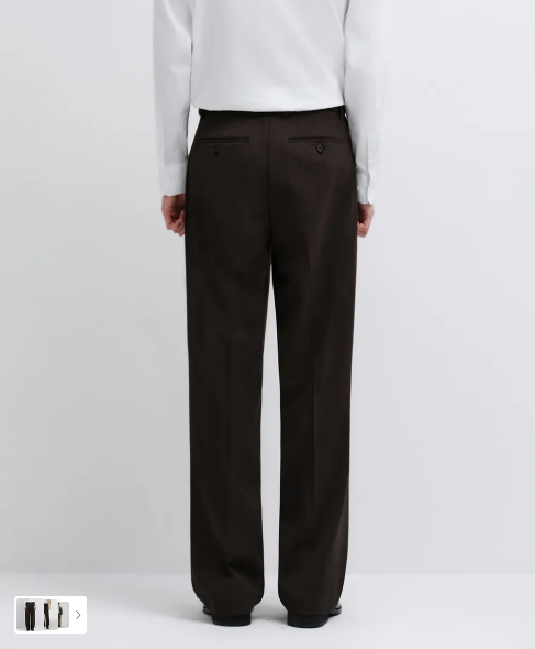 Musinsa Standard Pantalones anchos con bandas ocultas [Marrón oscuro]