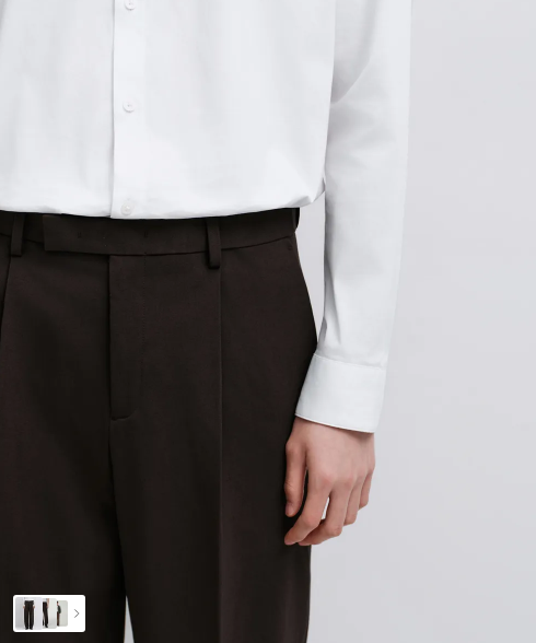 Musinsa Standard Pantalones anchos con bandas ocultas [Marrón oscuro]