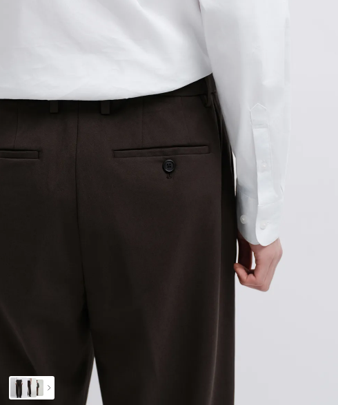 Musinsa Standard Pantalones anchos con bandas ocultas [Marrón oscuro]