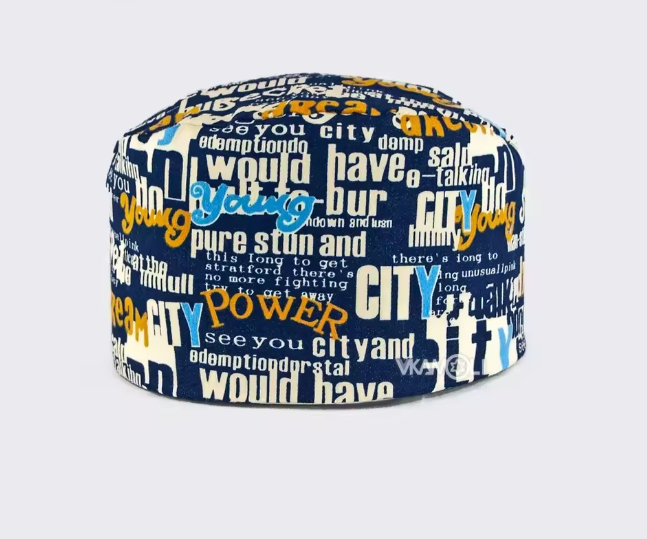 Gorro Quirúrgico Ajustable con Estampado de Letras para Salón de Belleza, Laboratorio, enfermería
