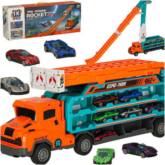 Tobogán de pista para transporte de coches de color naranja