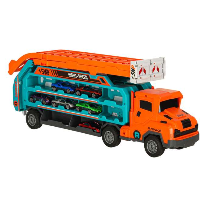 Tobogán de pista para transporte de coches de color naranja