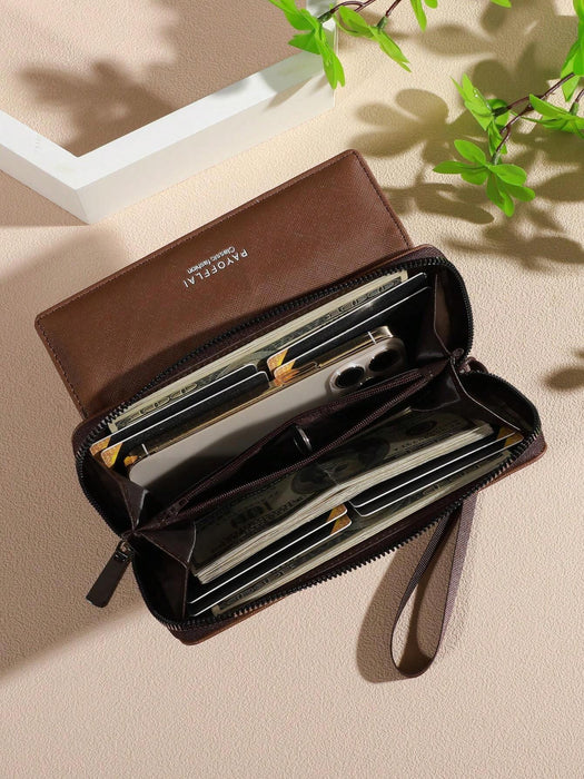 SHEIN Cartera de negocios para mujer con doble capa de PU