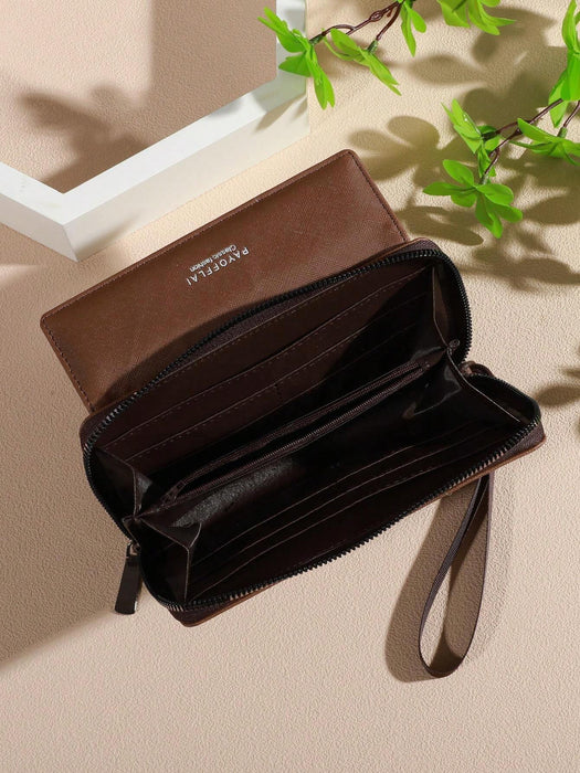 SHEIN Cartera de negocios para mujer con doble capa de PU