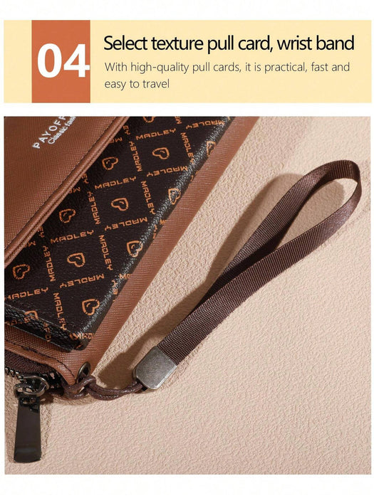 SHEIN Cartera de negocios para mujer con doble capa de PU