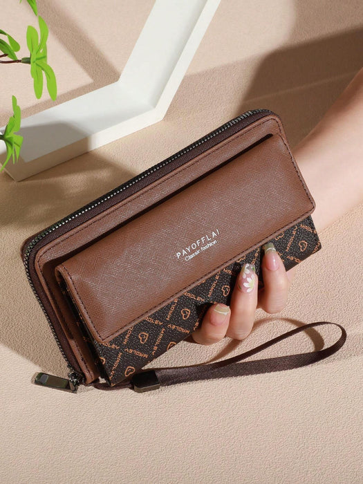 SHEIN Cartera de negocios para mujer con doble capa de PU