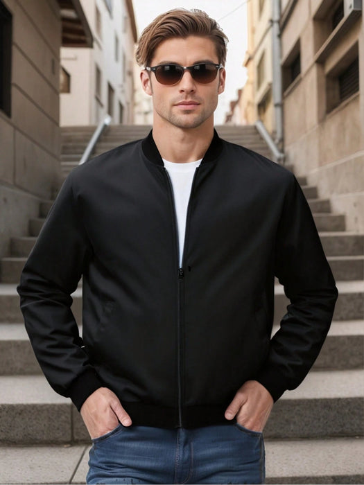SHEIN Chaqueta con cremallera de béisbol casual para deportes al aire libre