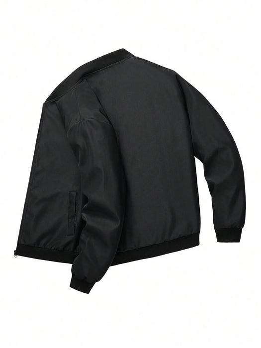 SHEIN Chaqueta con cremallera de béisbol casual para deportes al aire libre