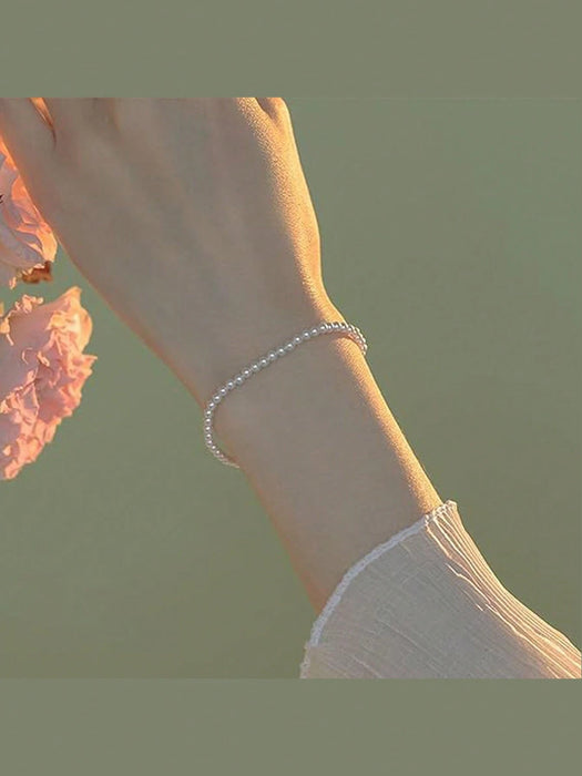 2 Pulsera Delicada De Perlas Falsas Y Elástica Bohemia