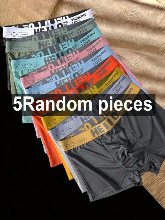 Conjunto De 5 Piezas De Ropa Interior Masculina - Deportivos De Seda Con Hielo