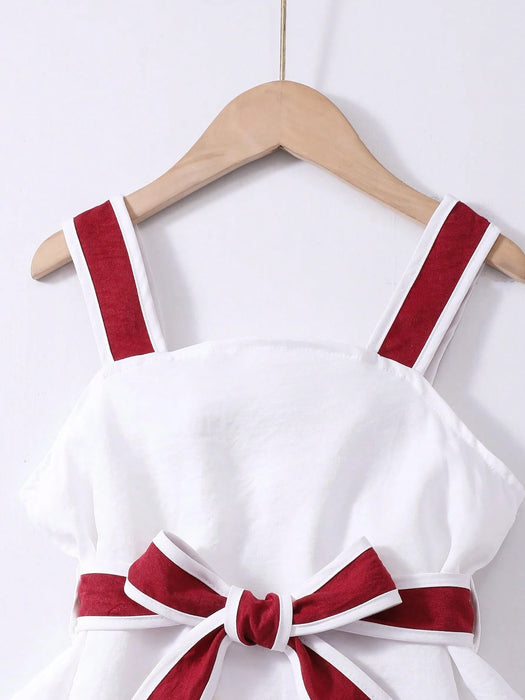 SHEIN Conjunto de camisetas para niñas , top de tirantes combinado con shorts