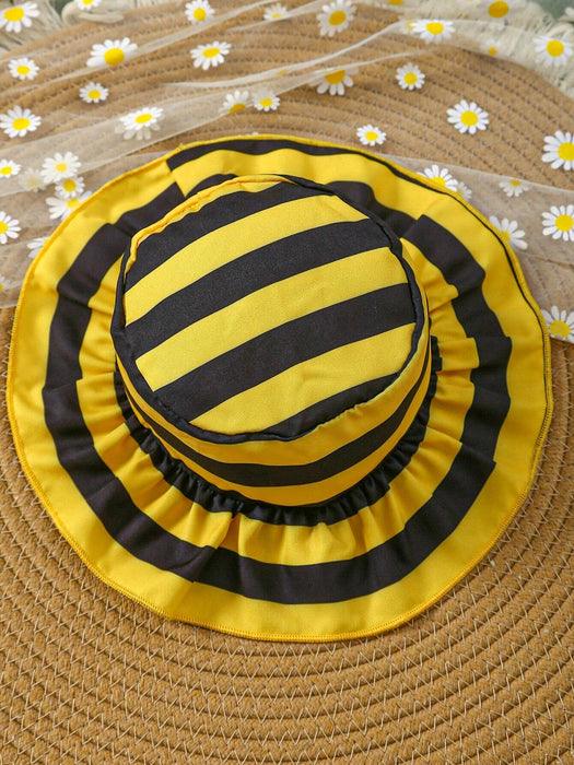 SHEIN Conjunto de vestido y sombrero para niña bebé, estilo dibujos animados