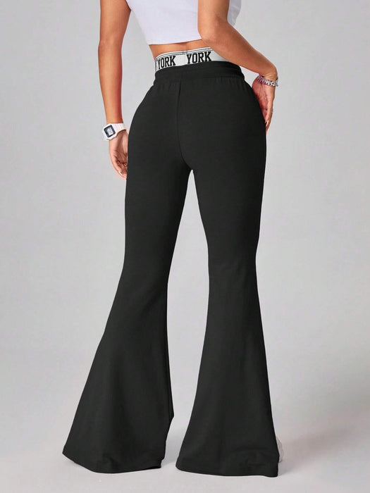 SHEIN Pantalones Coolane para mujer, estilo urbano informal, de algodón tejido con cinta