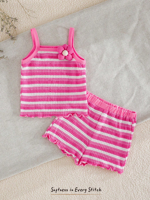 SHEIN Cozy Pixies Conjunto de 2 piezas de blusa de tirantes y pantalones cortos