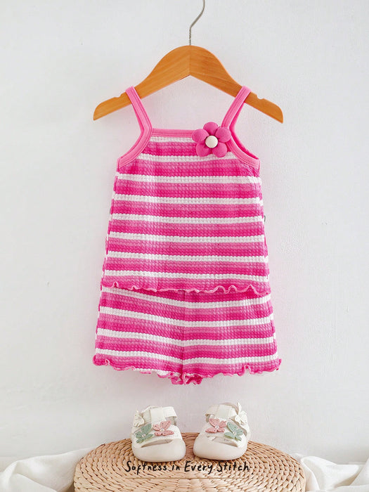 SHEIN Cozy Pixies Conjunto de 2 piezas de blusa de tirantes y pantalones cortos