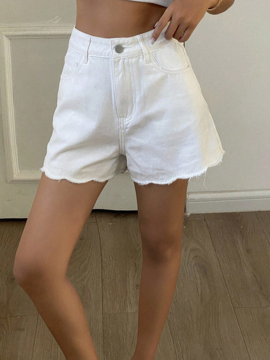 SHEIN DAZY Pantalones cortos vaqueros holgados de estilo casual para mujer