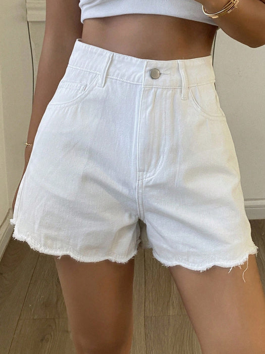 SHEIN DAZY Pantalones cortos vaqueros holgados de estilo casual para mujer