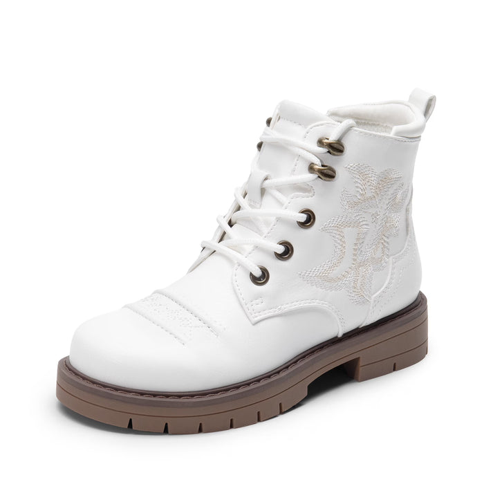 DREAM PAIRS Botas de combate para niños y niñas, botines estilo vaquero