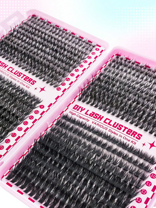 Kit de extensiones de pestañas D Curl, 280 piezas, para hacer tú mismo, voluminosas