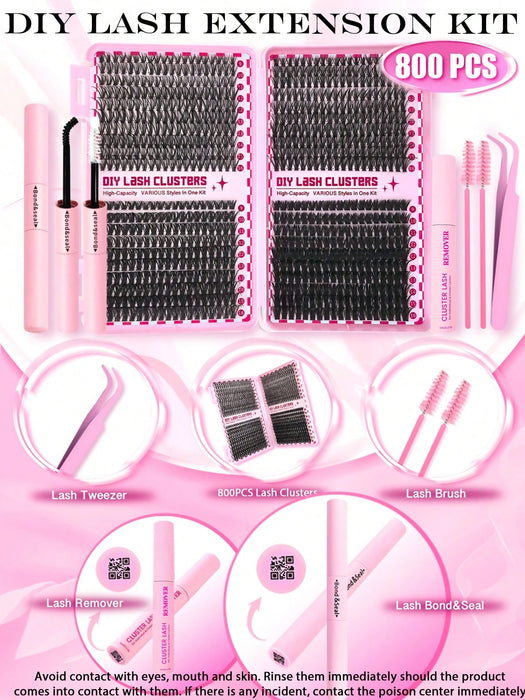 Kit de extensiones de pestañas D Curl, 280 piezas, para hacer tú mismo, voluminosas