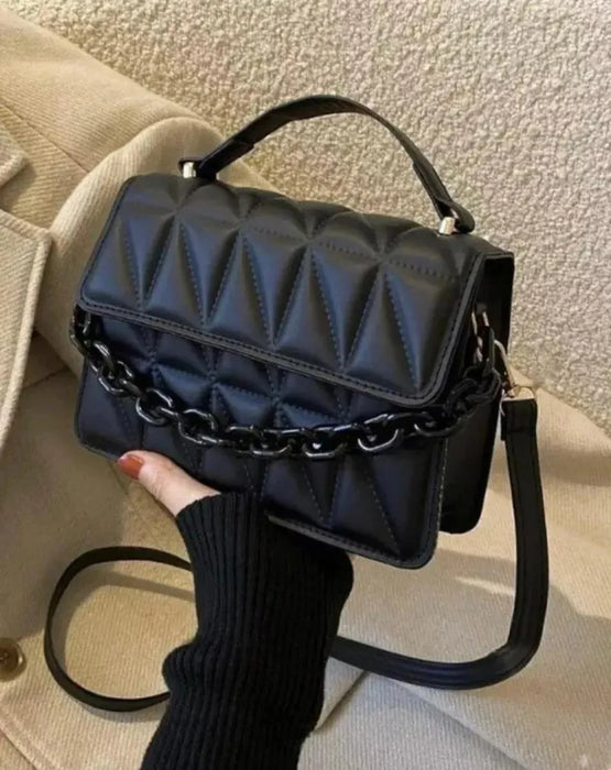 1pc Bolso de Mano Acolchado Estiloso para Mujer con Correa Ajustable