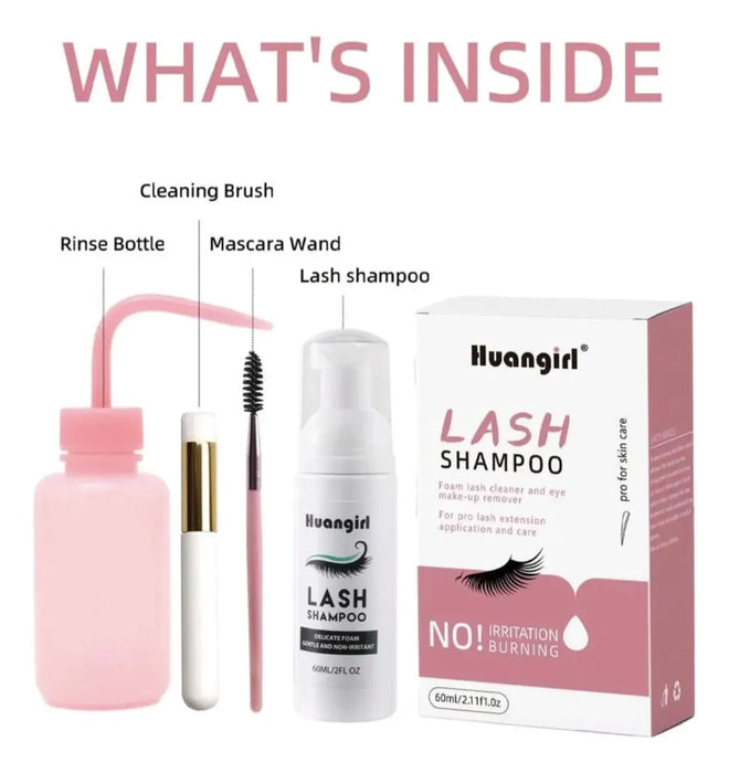 Shampoo Para Pestañas + Dispensador Agua + Cepillo