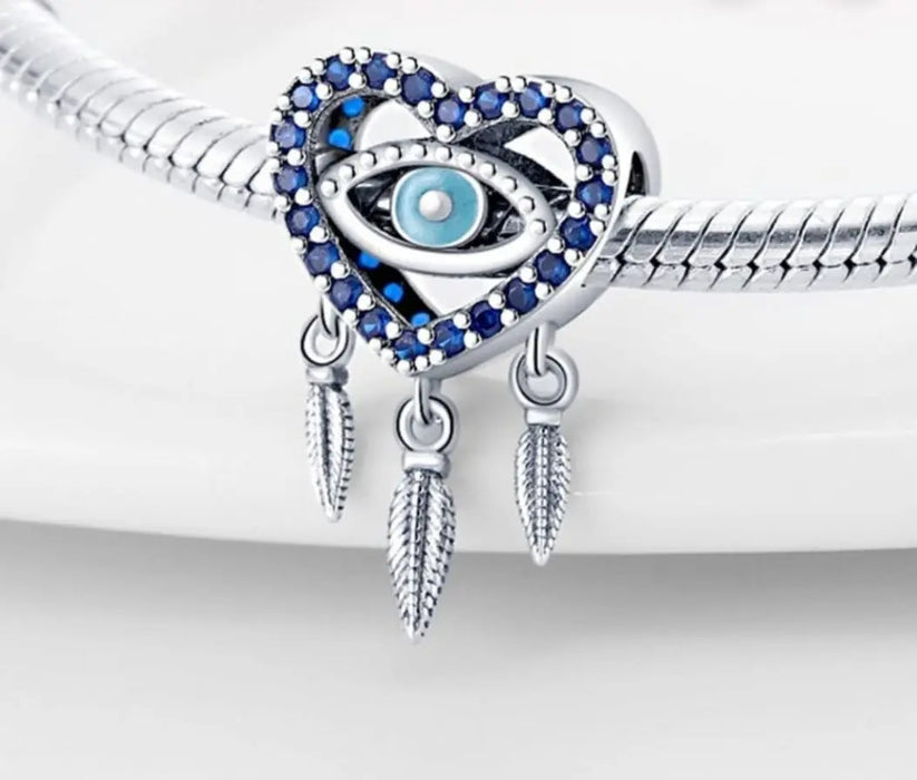 Charm Ojo Turco Corazón Azul Atrapasueños