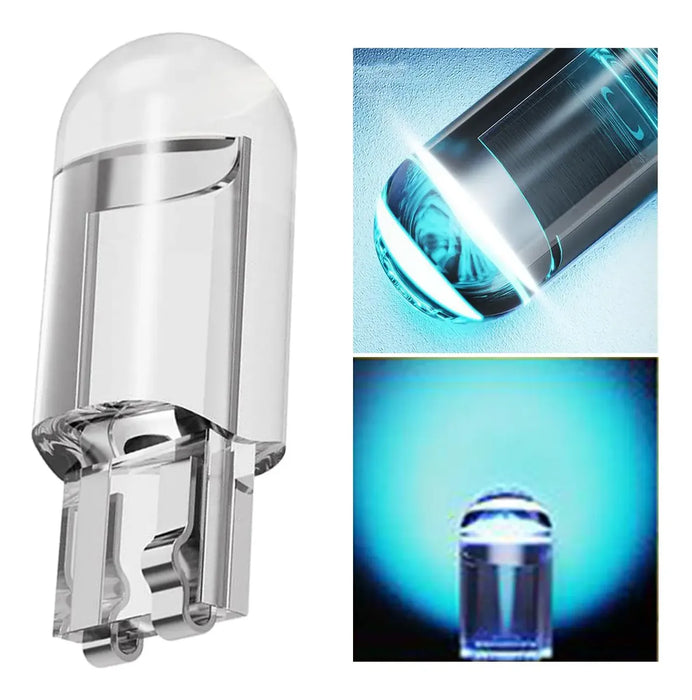 20 Piezas T10 Carcasa De Vidrio Led Bombilla Cuña Placa Azul