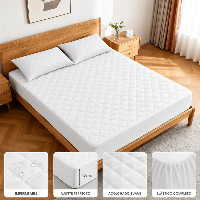 1 Protector de colchón grueso, funda de cama antideslizante 100*190cm