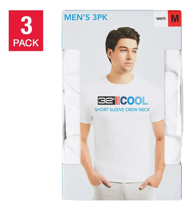 32 DEGREES COOL CAMISAS DE MANGA CORTA PARA HOMBRE, PAQUETE DE 3