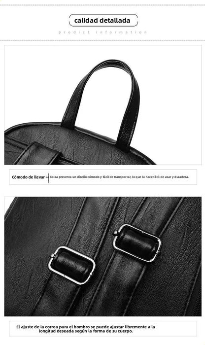 Mochila Para Mujer De Uso Diario Estilo Urbano De Piel Sintética