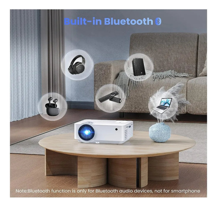 Proyector Groview Bluetooth 1080p Pantalla 100 Y 9500 Lux.