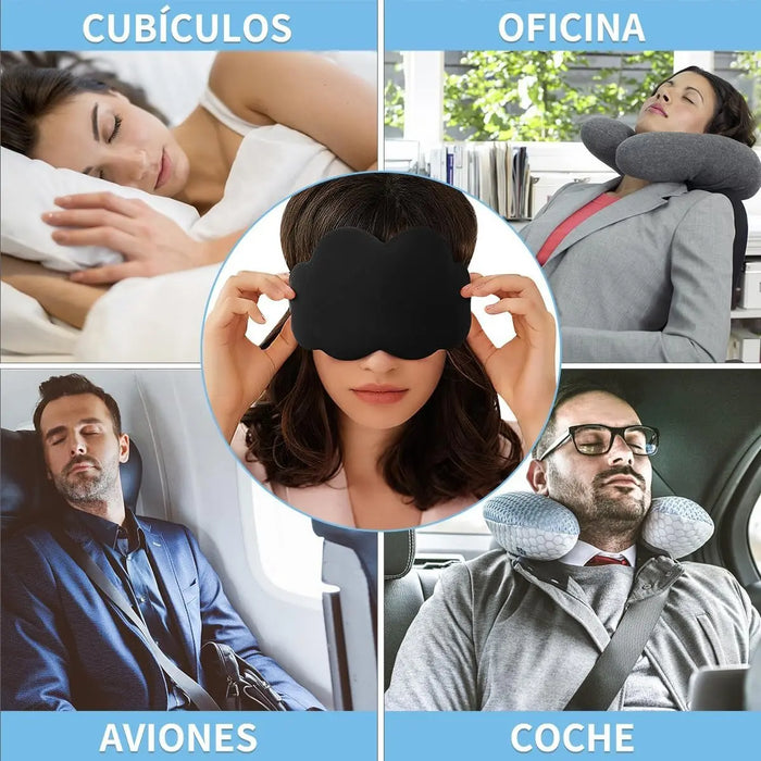 Antifaz de Descanso para Dormir con forma de nube Negro