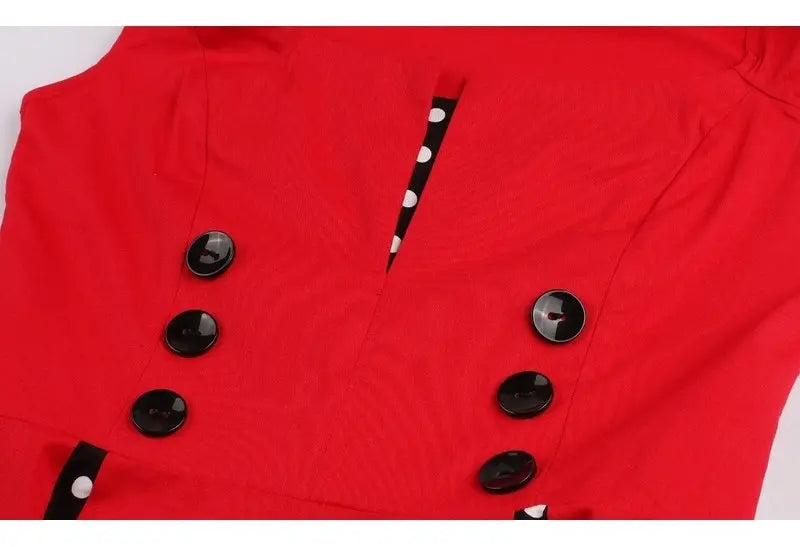 Vestido retro vintage de los años 50 y 60, estilo rockabilly, con lunares