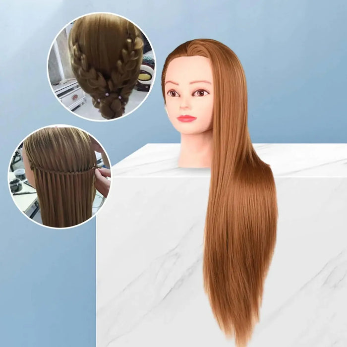 Shein Cabeza de maniquí de belleza con cabello liso de 21 pulgadas