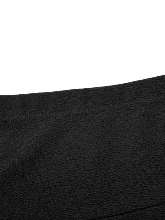SHEIN Falda acampanada de media longitud de color liso para mujer